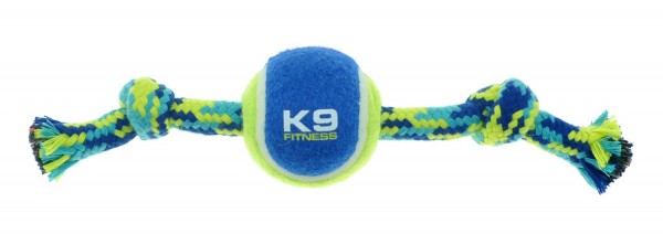 K9 Fitness by Zeus Knotted Rope Bone with Tennis Ball