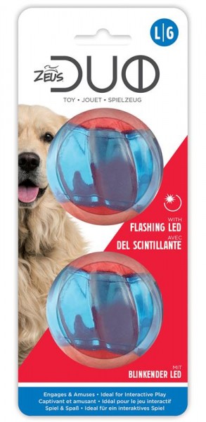 Zeus Duo Ballspielzeug für Hunde mit mit blinkender LED, 2 Stk.