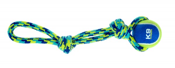 K9 Fitness by Zeus Rope Tug with Tennis Ball